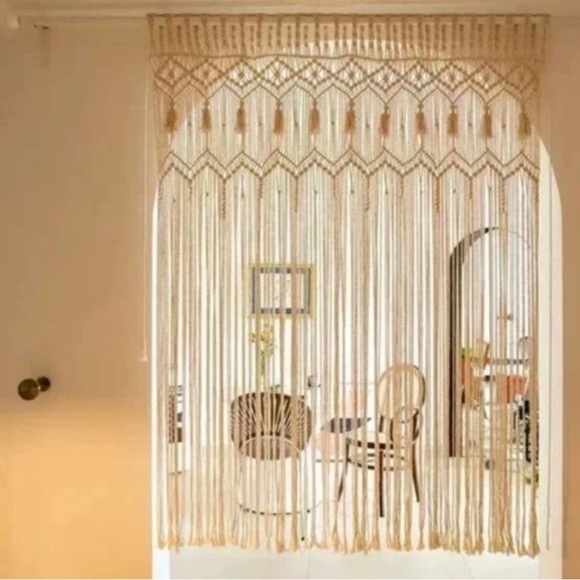 ๐Modern BรHร Soul Embellishโs Handwoven Macrame Curtain/Tapestry/Photo Backdrop - Picture 4 of 16